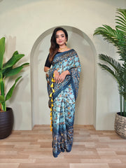 Neel Kalamkari Saree