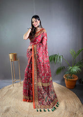 Ivory Viraasat Kalamkari Saree