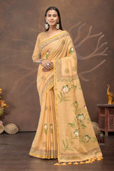 Haldi Vanya Handpainted Cotton Saree
