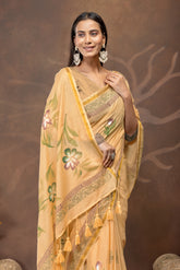 Haldi Vanya Handpainted Cotton Saree