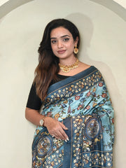 Neel Kalamkari Saree