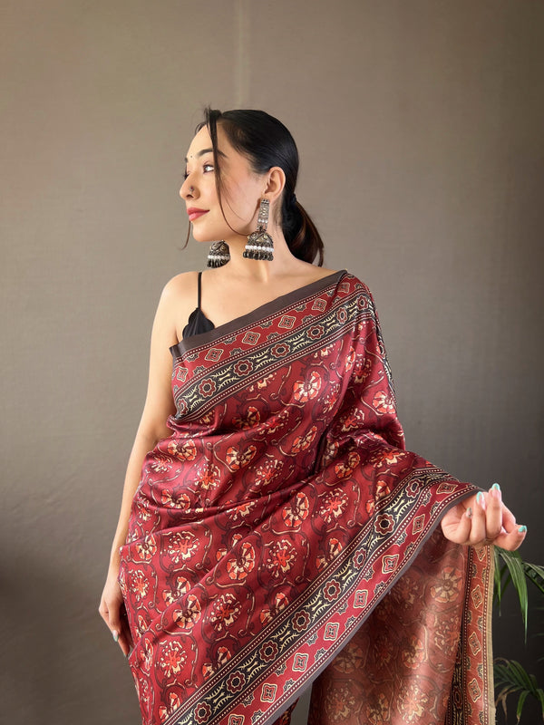 Raktika Kalamkari Saree