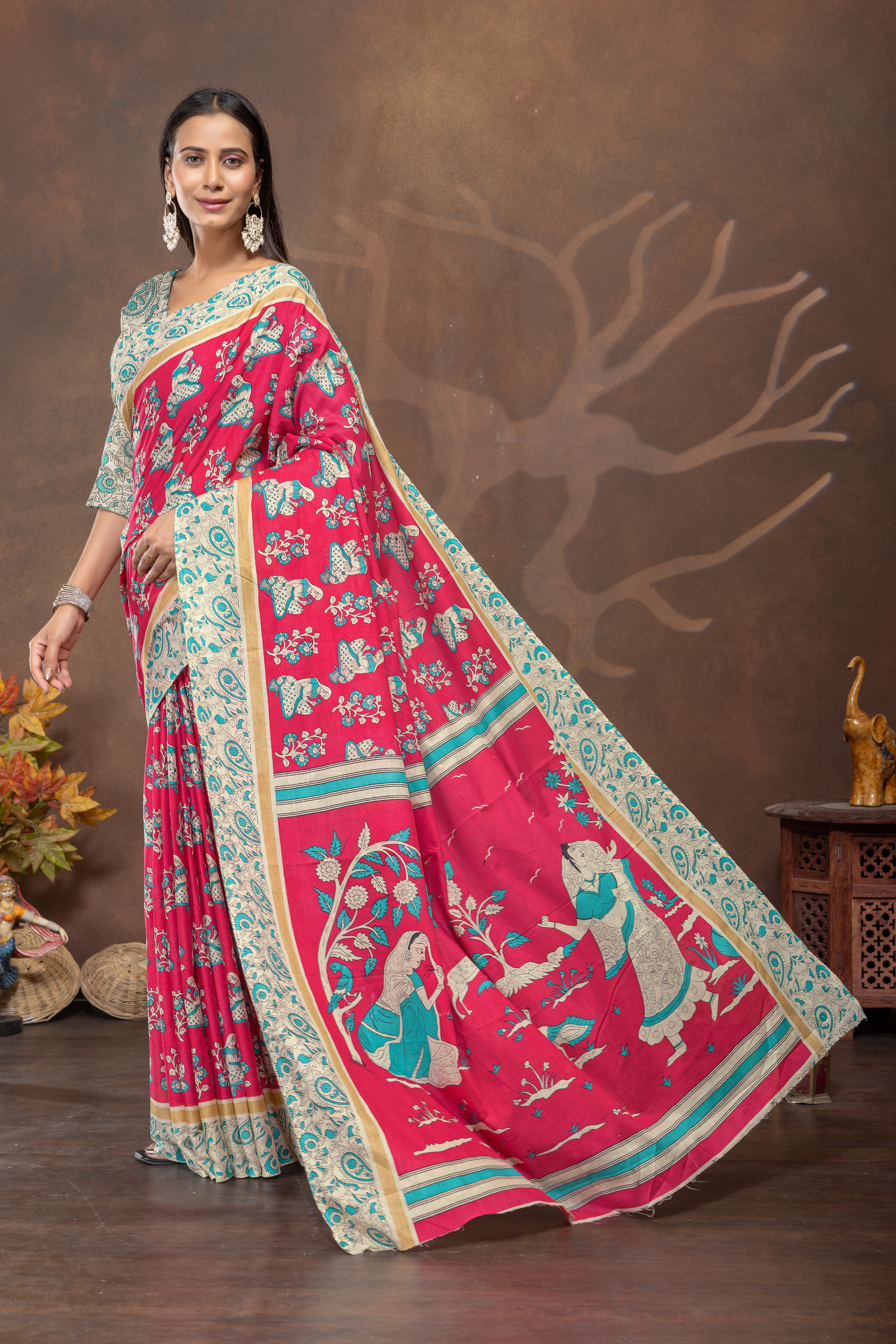 Rangrez Katha Cotton Saree
