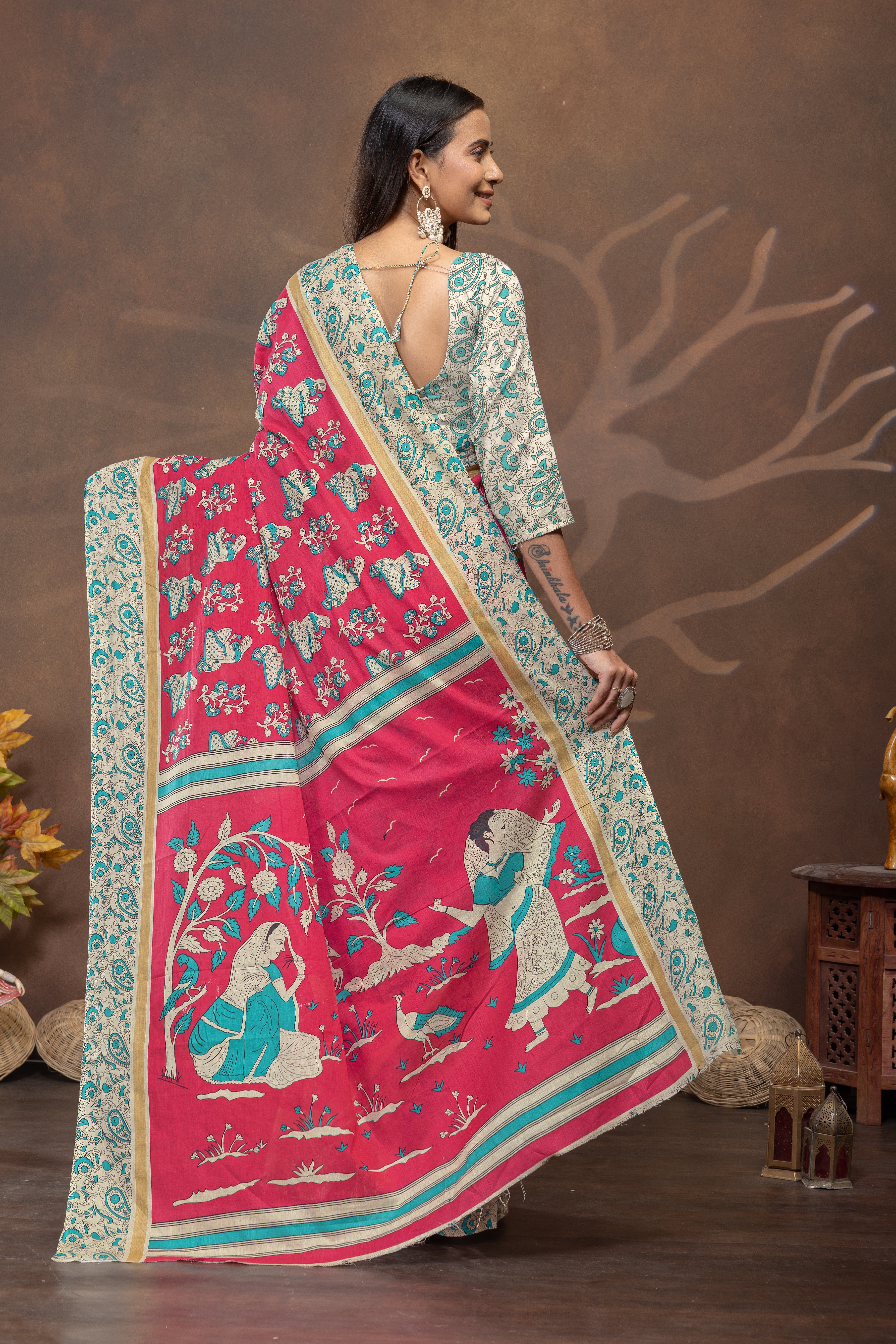 Rangrez Katha Cotton Saree