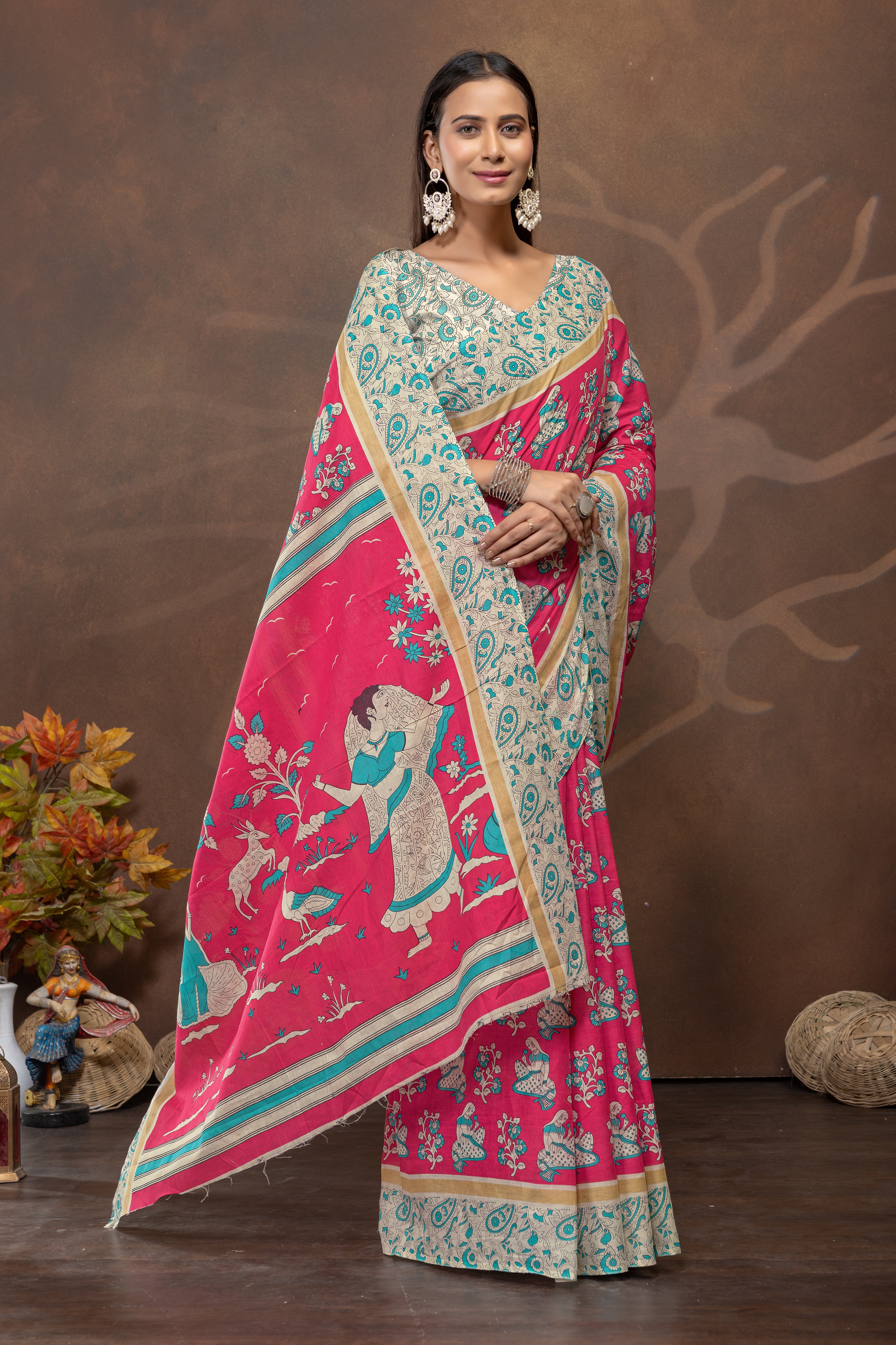 Rangrez Katha Cotton Saree