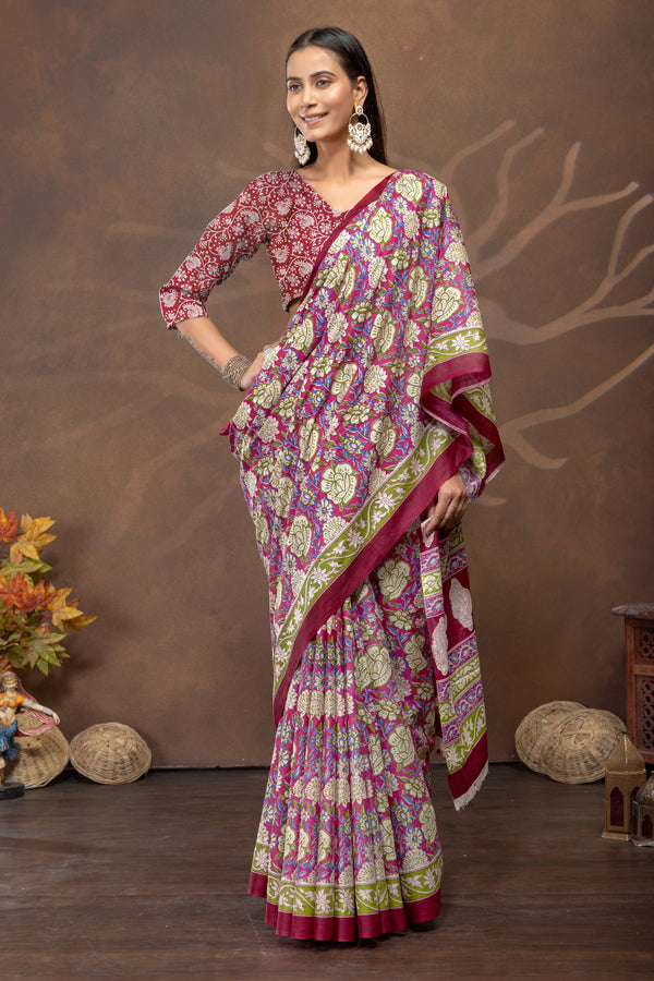 Rangriti Gulnaar Printed Cotton Saree